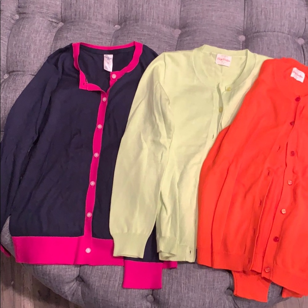 3 cardigans, never worn, crew cuts, size 10/12
